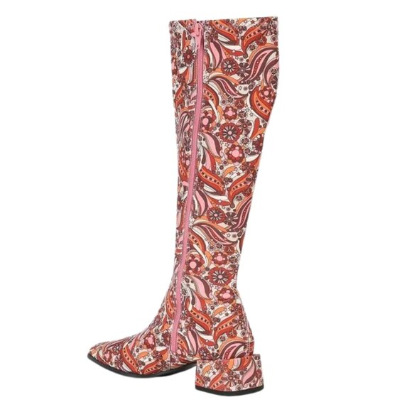 NEW Chelsea & Violet Zayla Groovy Print Tall Boots - Picture 4 of 5